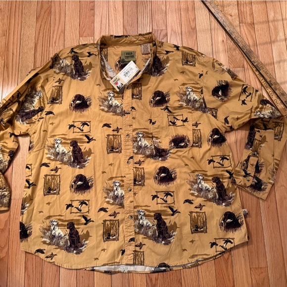 VTG Deadstock Men's Duck Hunting Black & Yellow Lab Graphic Cotton Shirt - Picture 5 of 7
